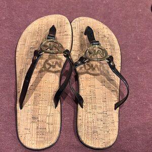 Michael Kors Black and Tan Sandals